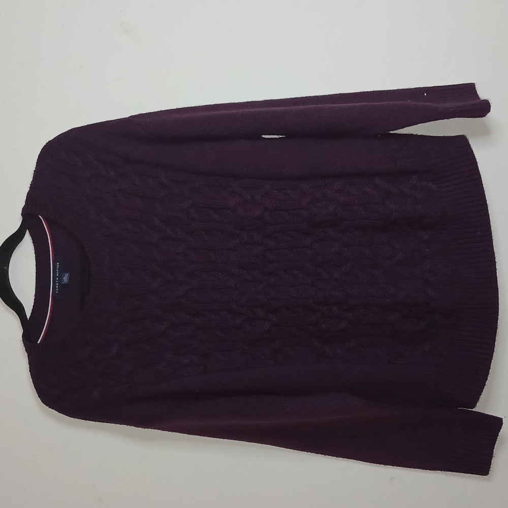 TOMMY HILFIGER Womens Crew Neck Jumper‎ Purple Sweater Size XL
